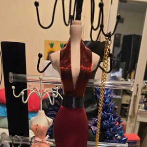 15 inch Red dress Jewelry holder~ tall